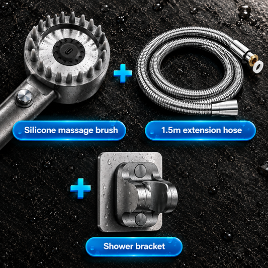 HydroBrush Showerhead + FREE 1.5M Extension Hose + $5 Shower Bracket
